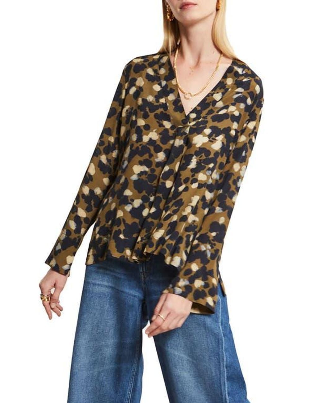 Ottod'Ame Brown Patterned Satin Shirt