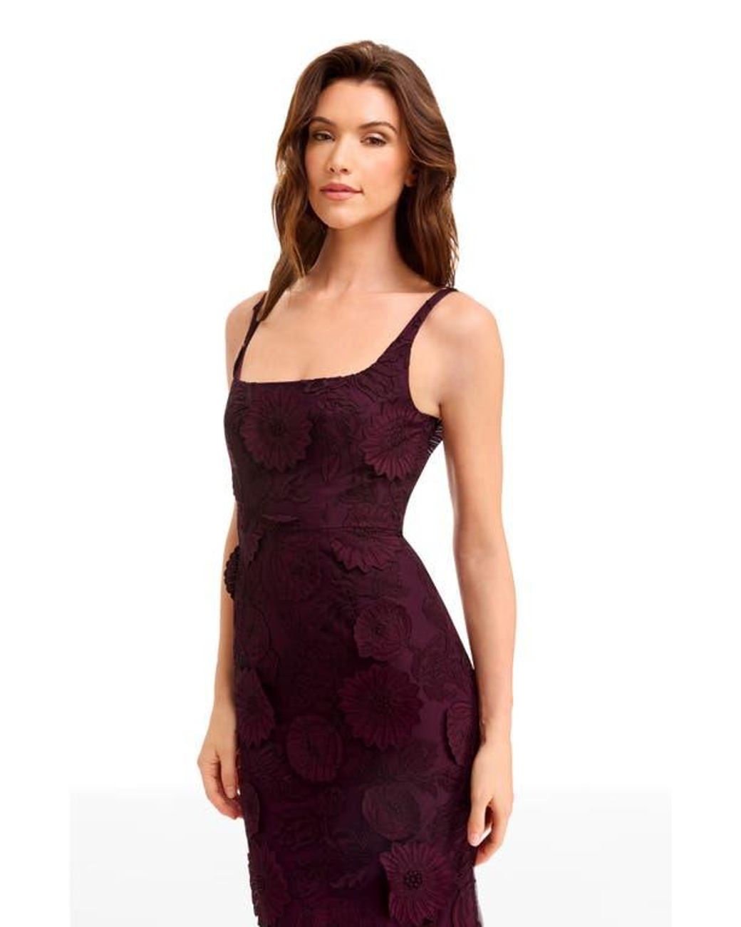 Dress the Population Lorena Floral Appliqu Mermaid Gown in Purple | Lyst