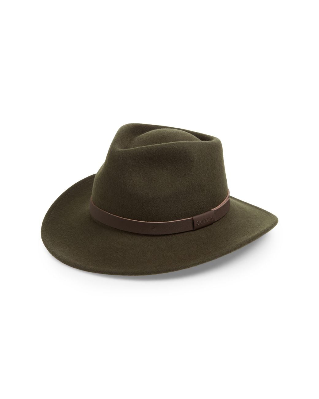 Barbour Green Crushable Bushman Fedora for men