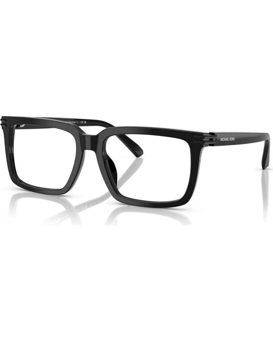 Michael Kors Black 57Mm Square Optical Glasses for men