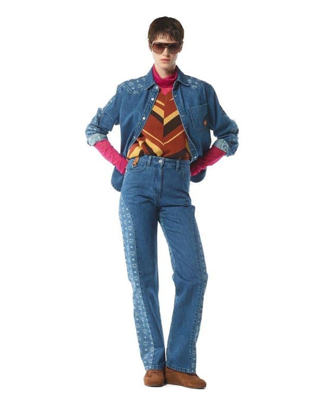 MCM Blue Monogram Jacket