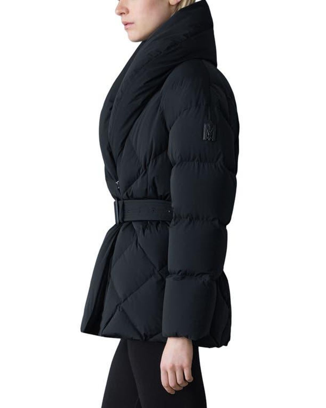 Mackage Blue Belted Quilted Down Jacket