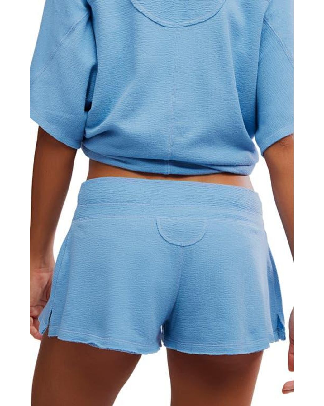 Free People Blue Staycation Sleep Drawstrings Shorts