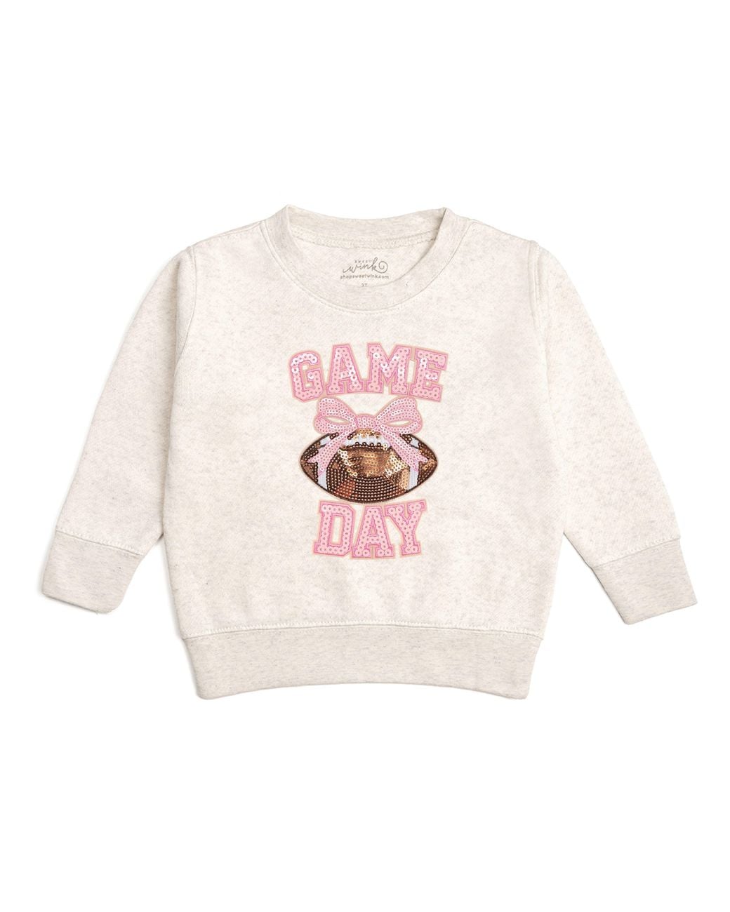 Sweet Wink White Game Day Sequin Patch Sweatshirt