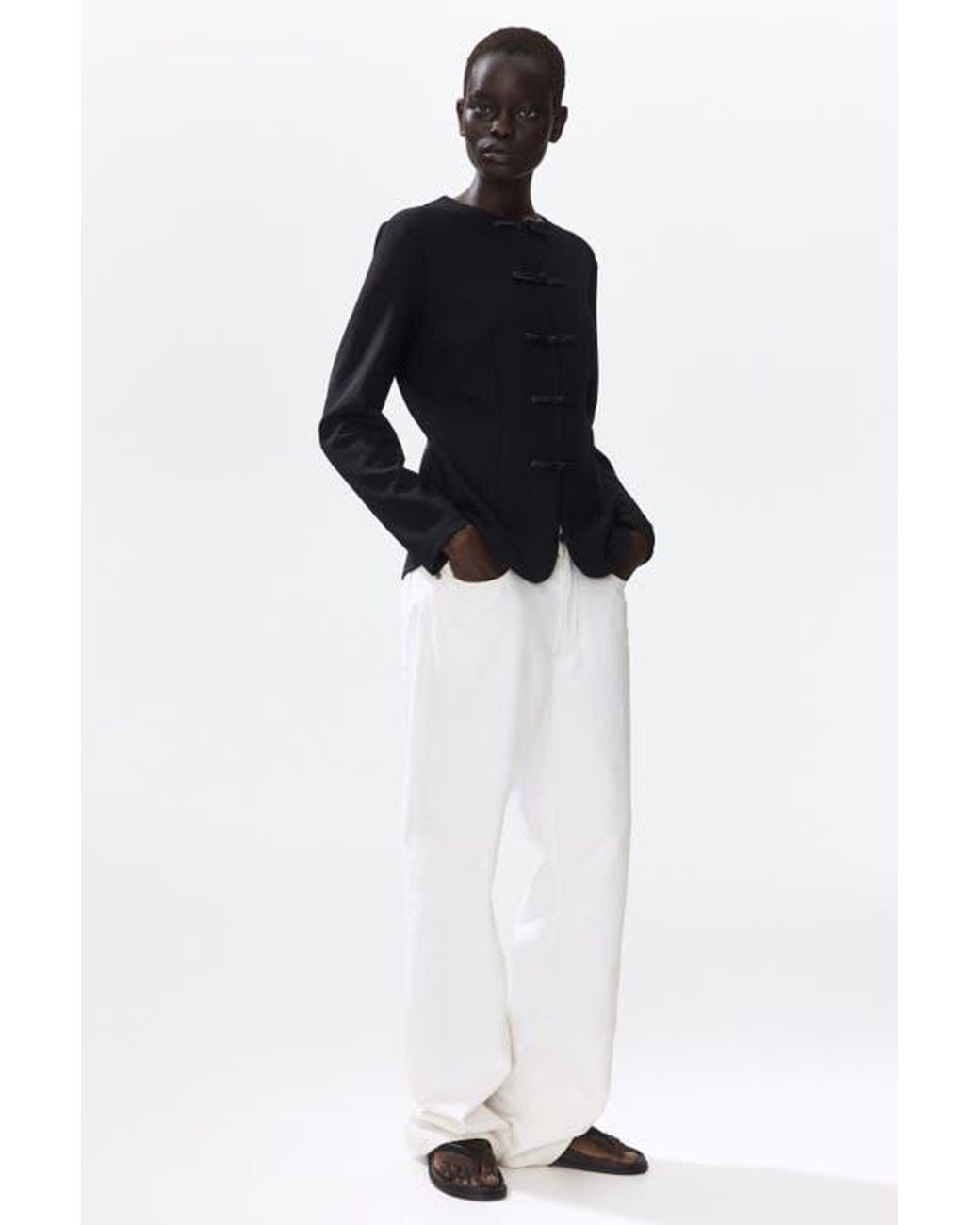 H&M Black Knot-Button Jacket