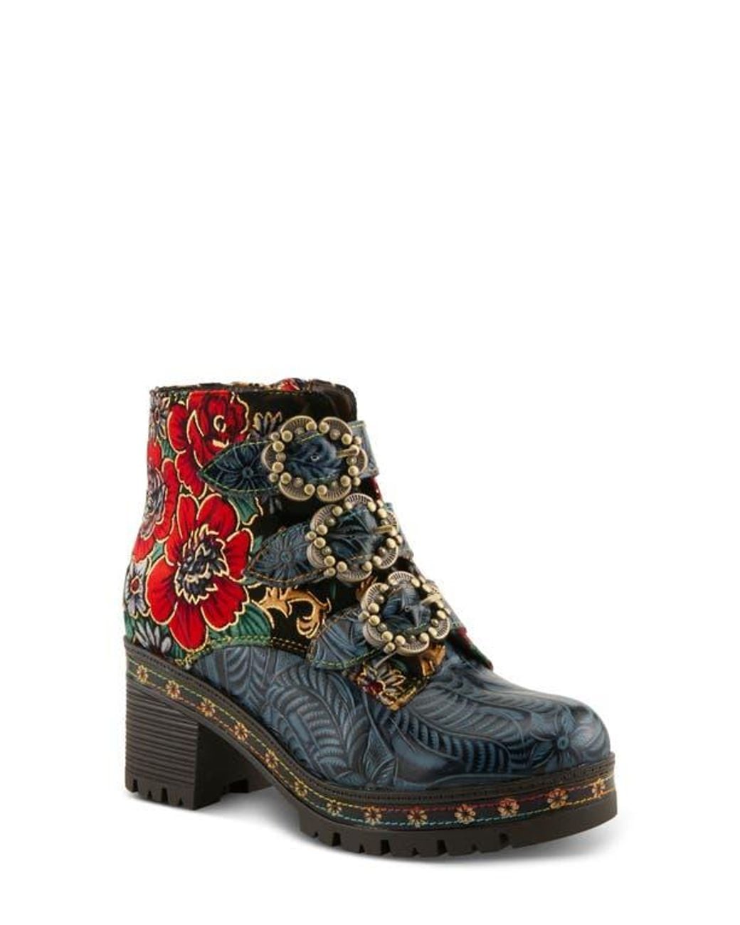 Spring Step Blue Brazza Bootie