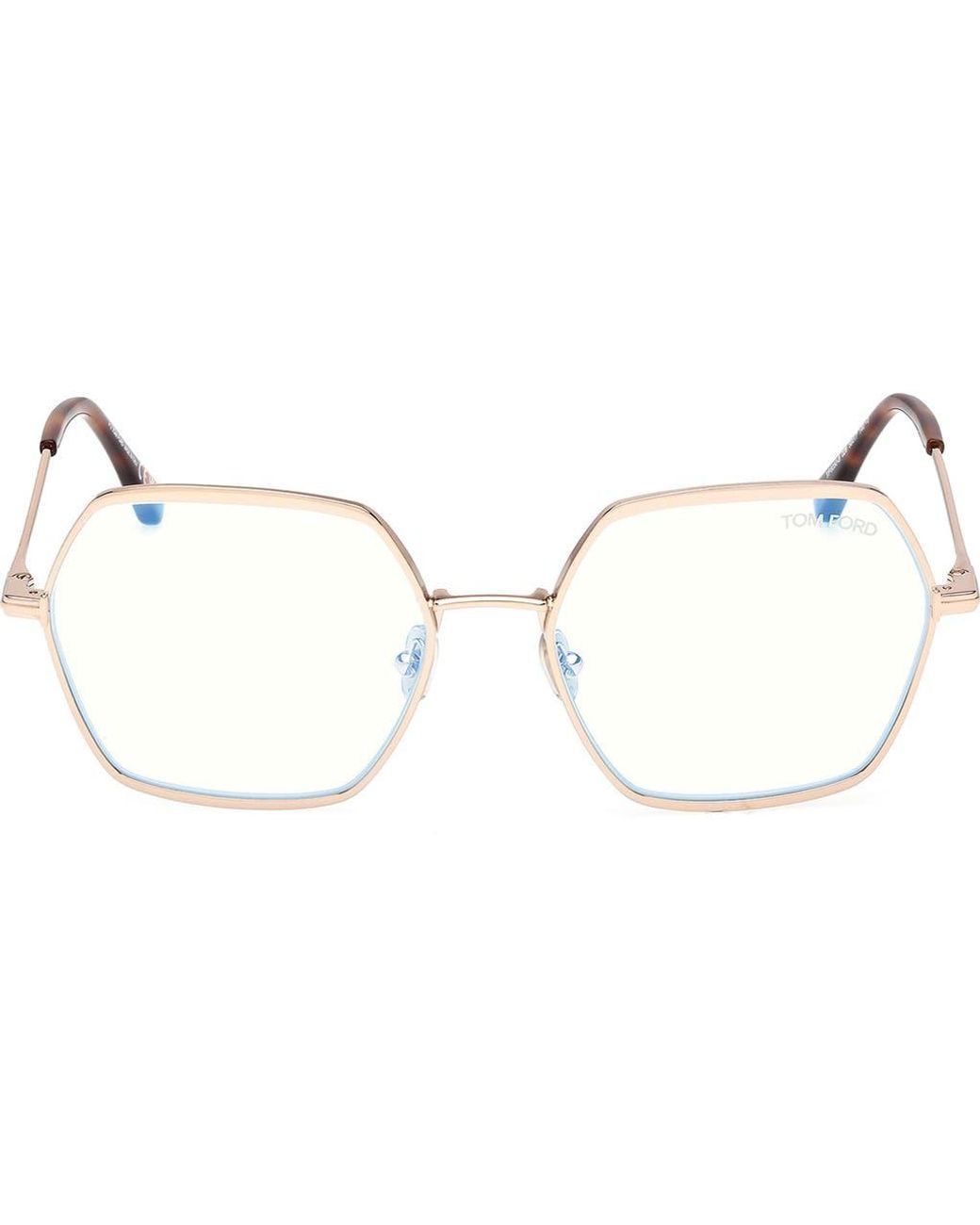 Tom Ford White 56Mm Geometric Light Blocking Optical Glasses