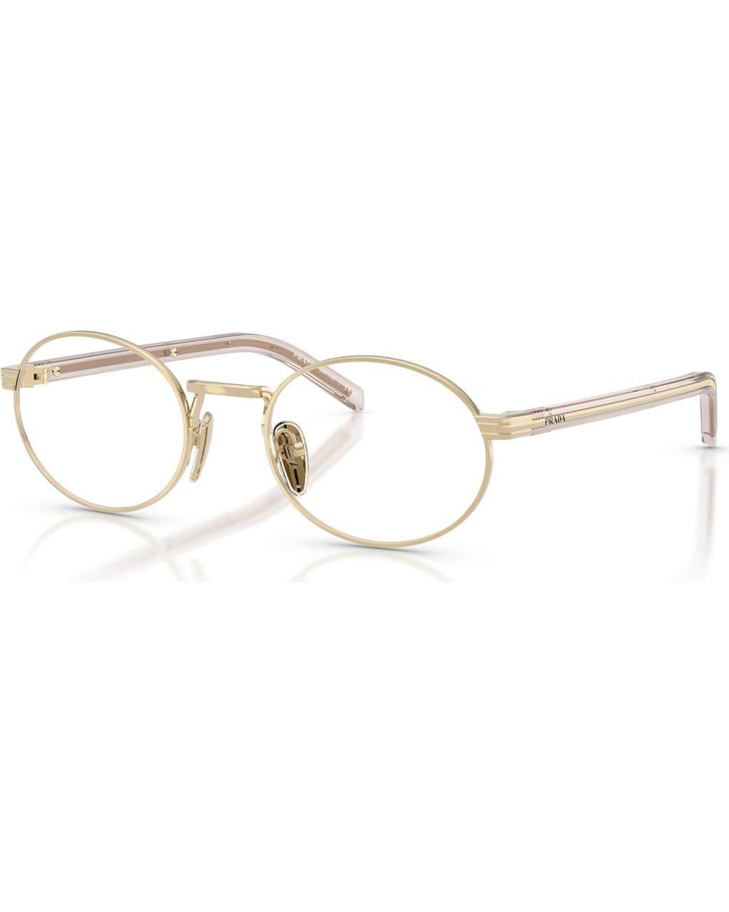 Prada Metallic 49Mm Oval Optical Glasses