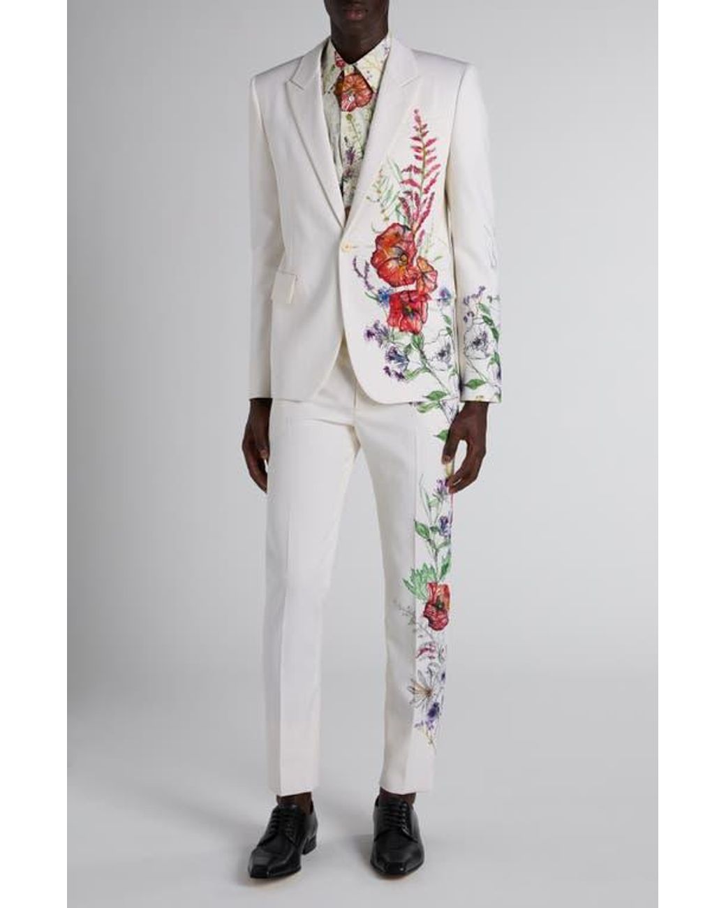 Alexander McQueen Gray Print Wool Jacket for men