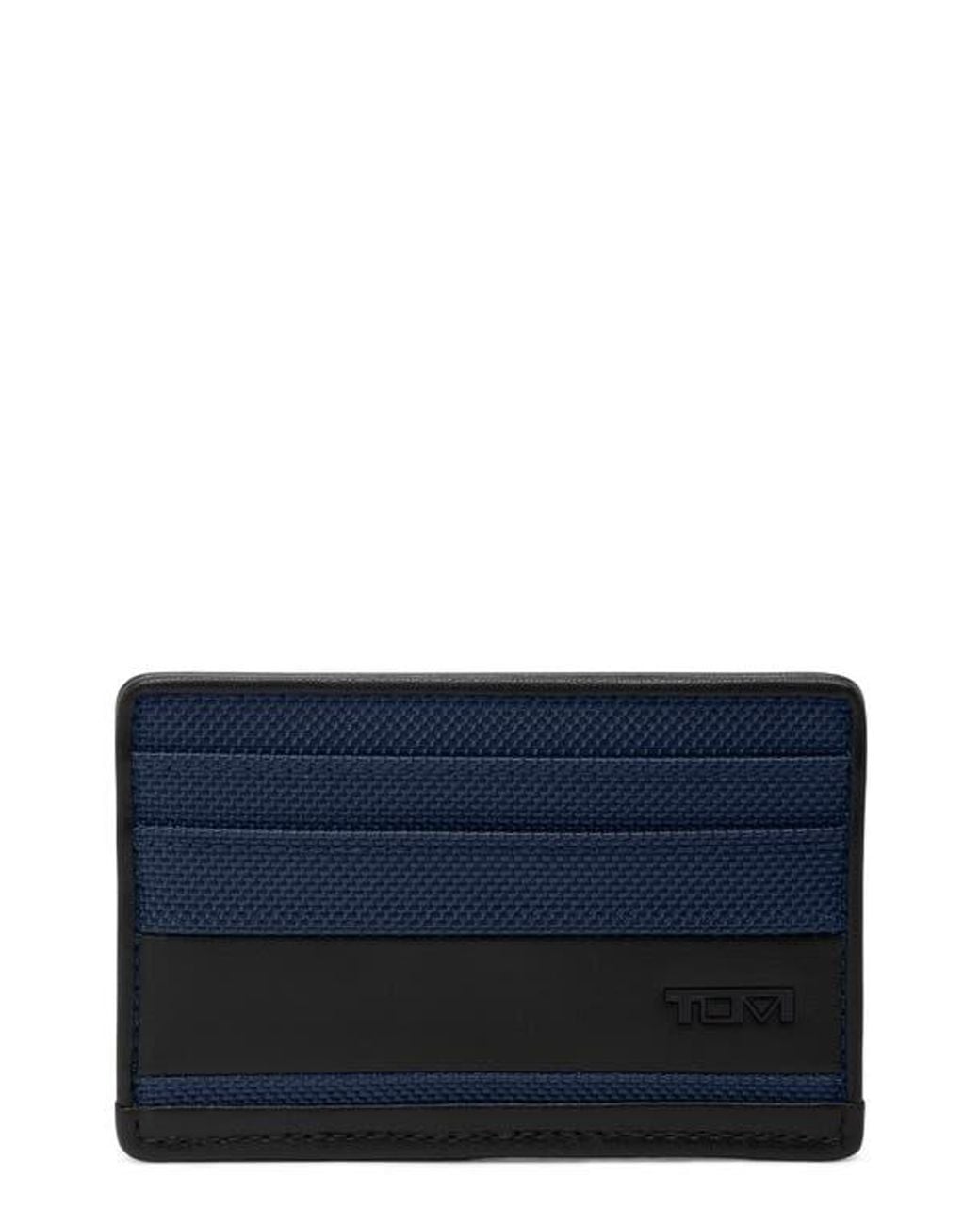 Tumi Blue Alpha Slim Nylon Card Case for men