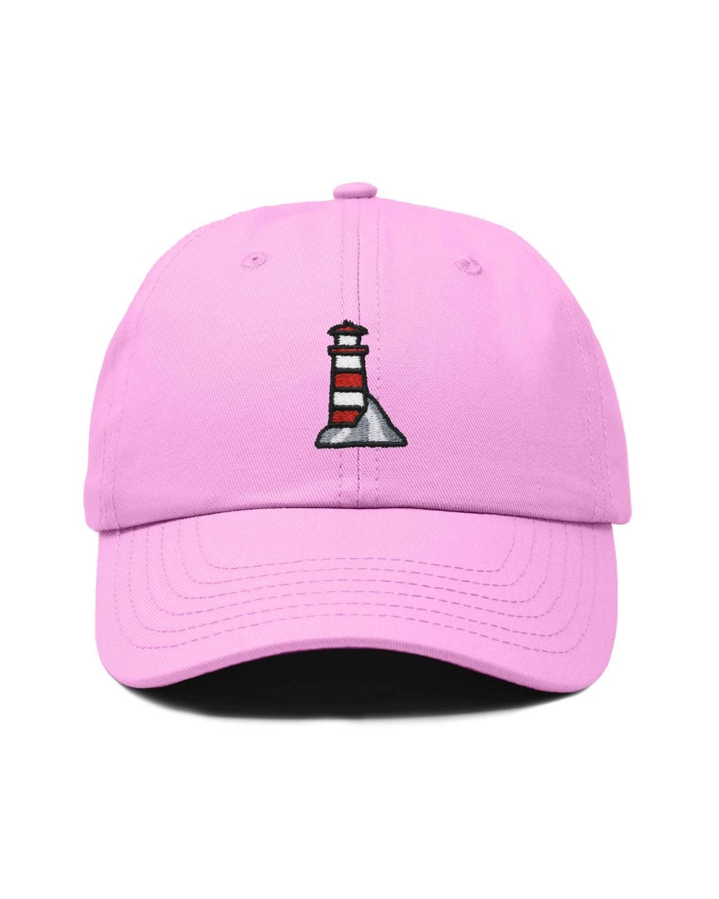 Alix Pink Lighthouse Embroidered Dad Hat