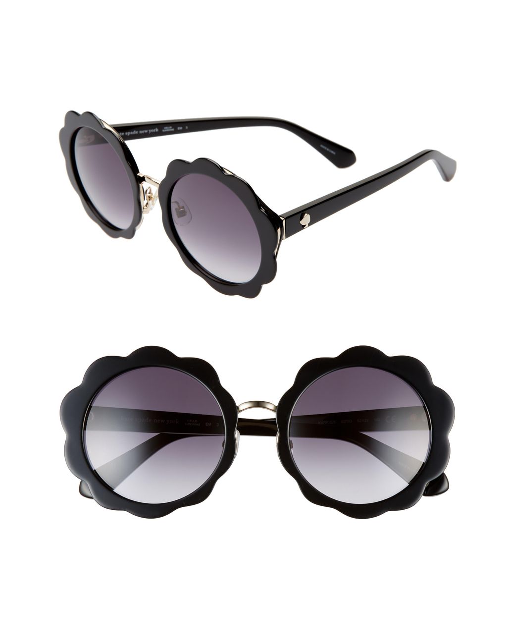 Kate Spade Women's Karrie Round Sunglasses in Black - Lyst