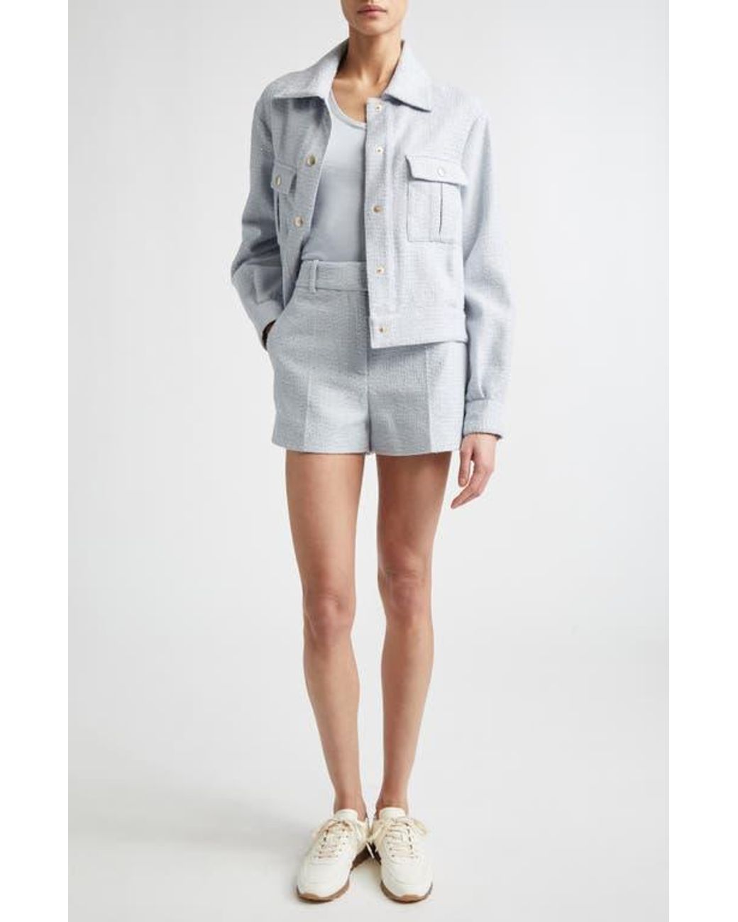 Eleventy Blue Tweed Snap Jacket