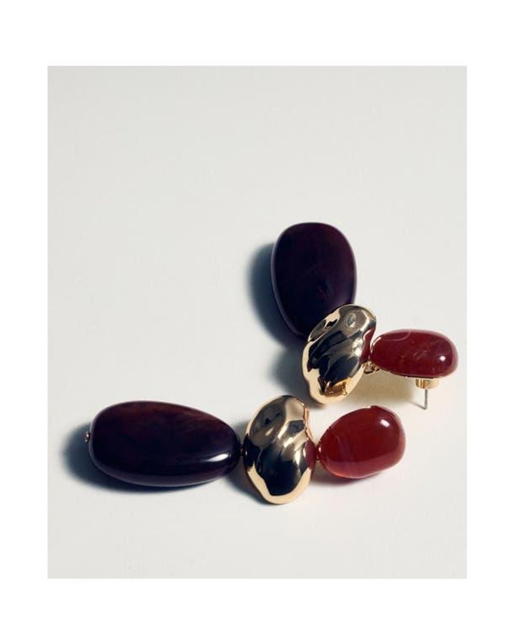 Mango Red Statement Drop Earrings
