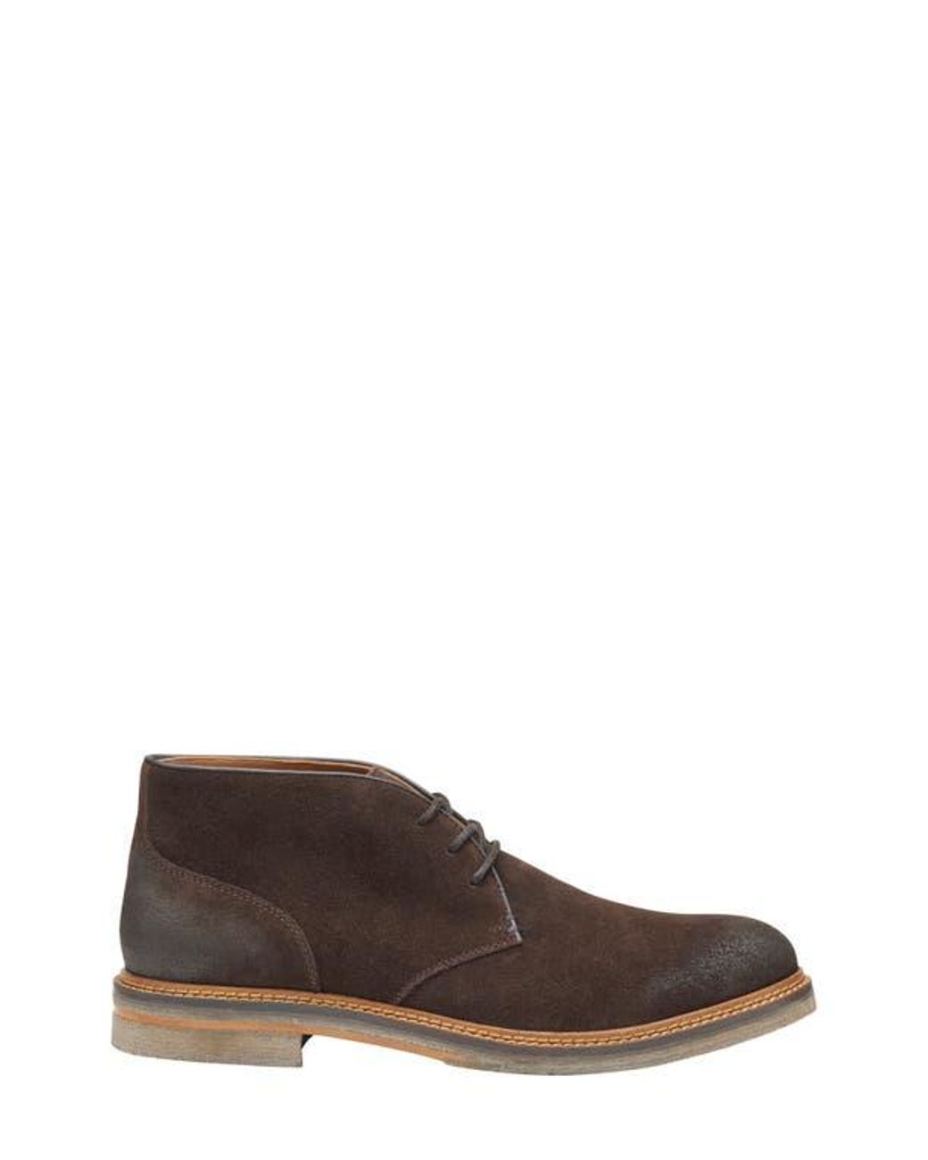 Johnston & Murphy Calder Oiled Suede Chukka Boot in Brown  display picture 3