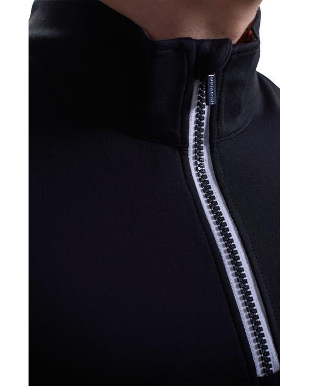 Bugatchi Blue Solid Quarter Zip Pullover for men