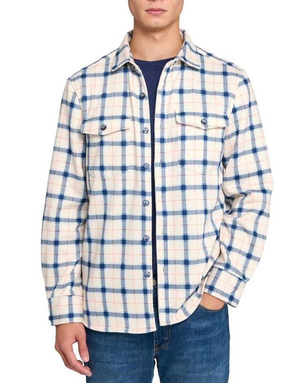 Con.struct Blue Plaid Shirt Jacket for men