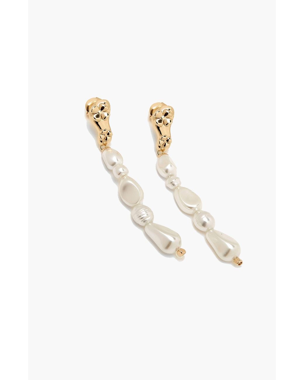 Yoj Metallic Pearl Eclo Drop Earrings