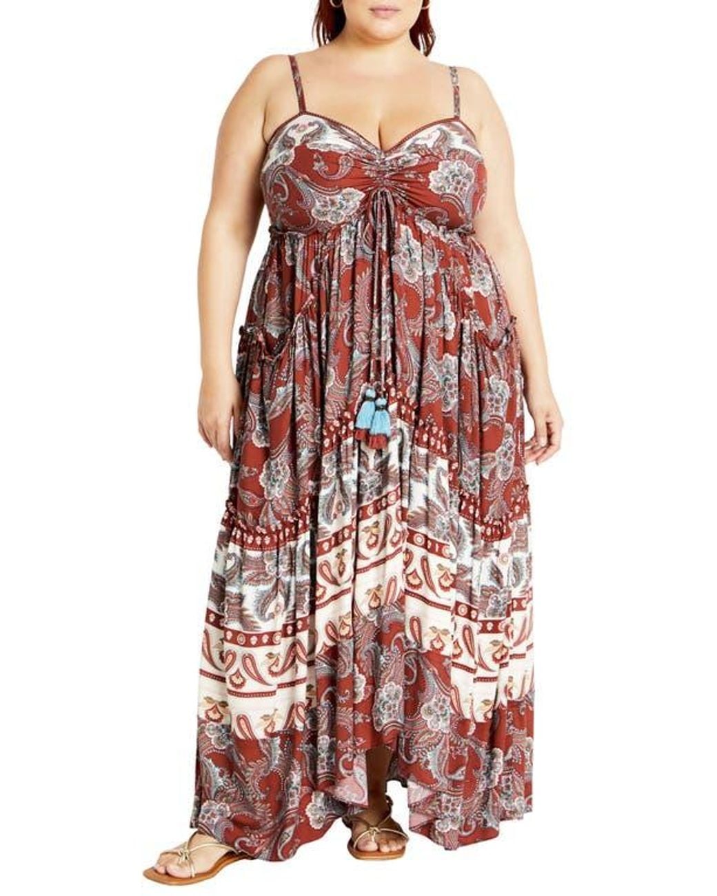 City Chic Lilah Love Maxi Dress in Red | Lyst