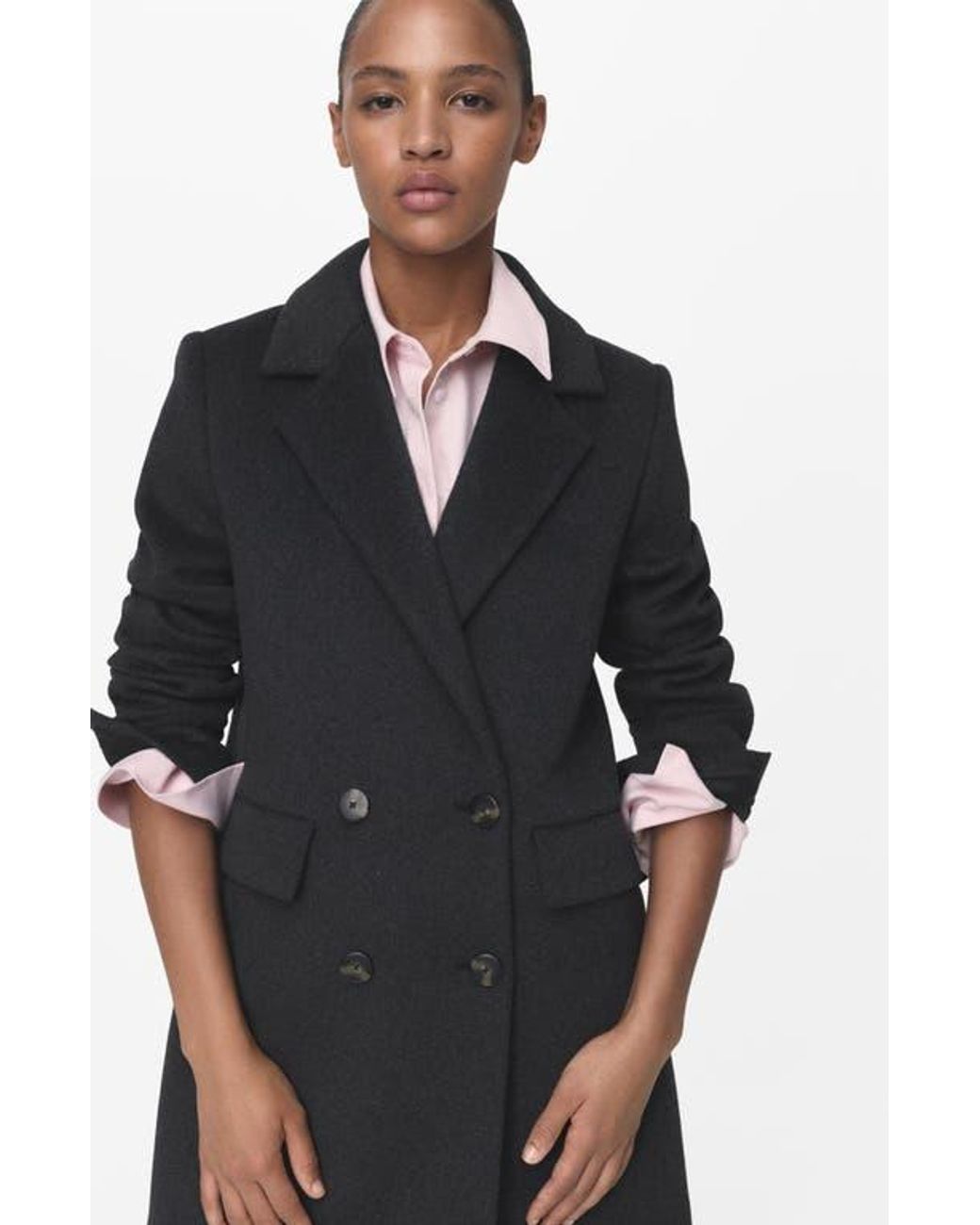 Mango Blue Double Breasted Coat