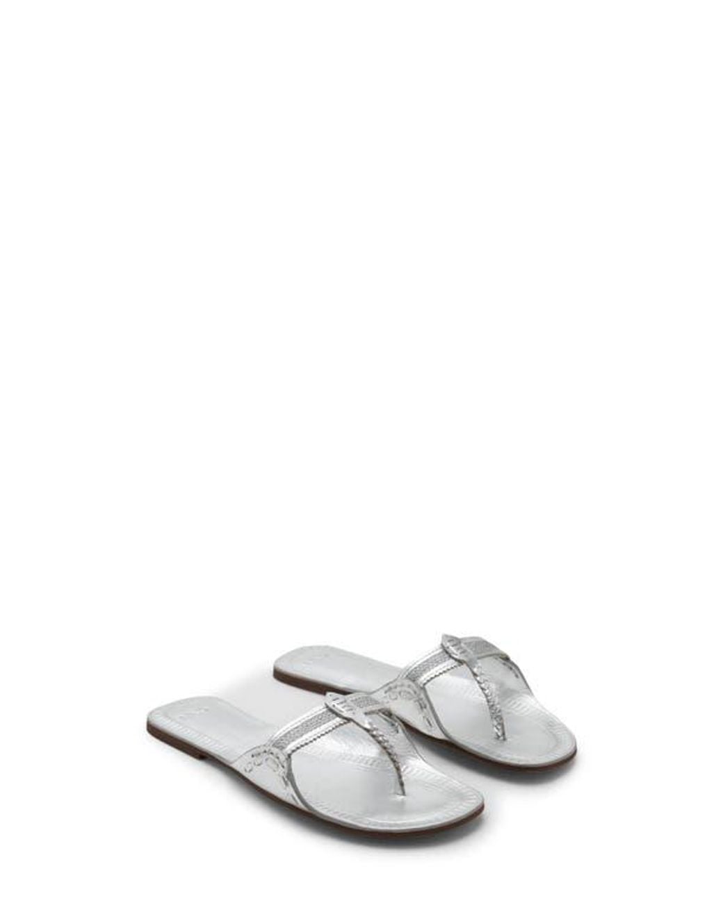 Mango White Metallic Flip Flop