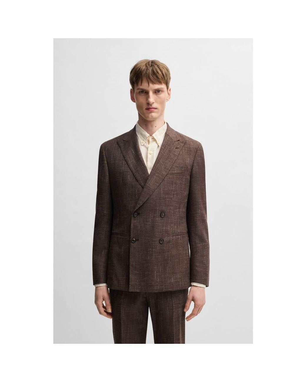 BOSS
 Plaid Virgin Wool Suit main image 0