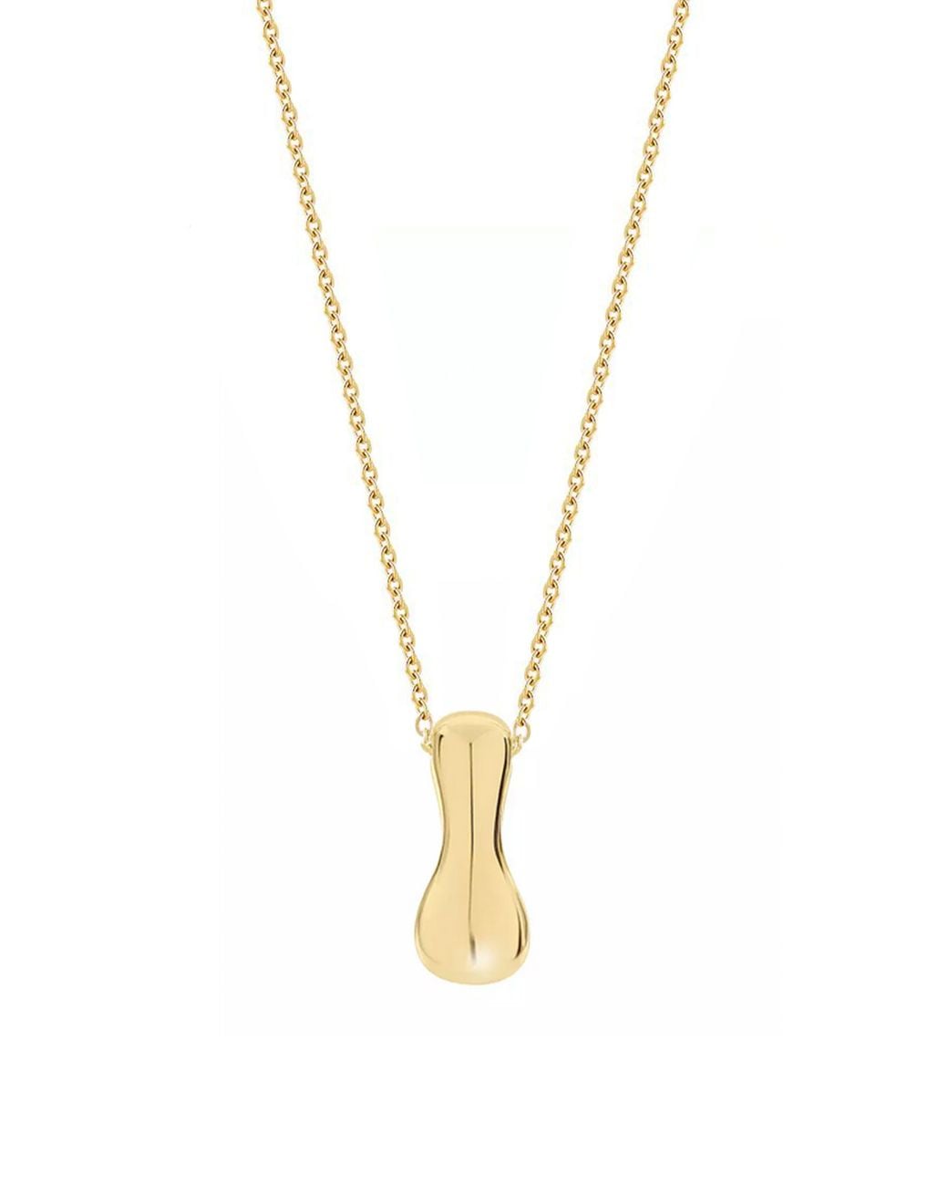 Jane Basch Metallic Puffed Initial Pendant Necklace