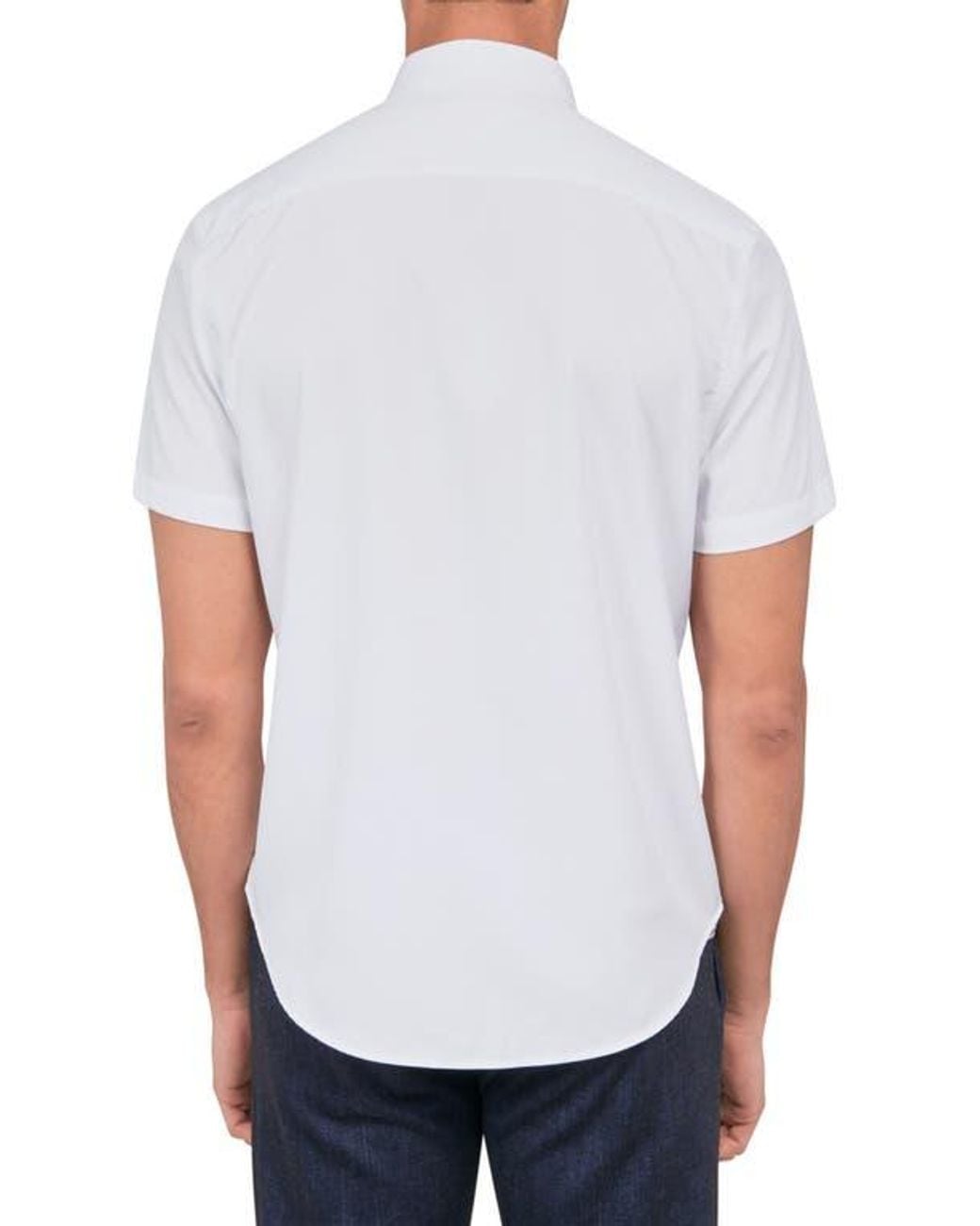 Con.struct White Solid Shirt Short Sleeve for men