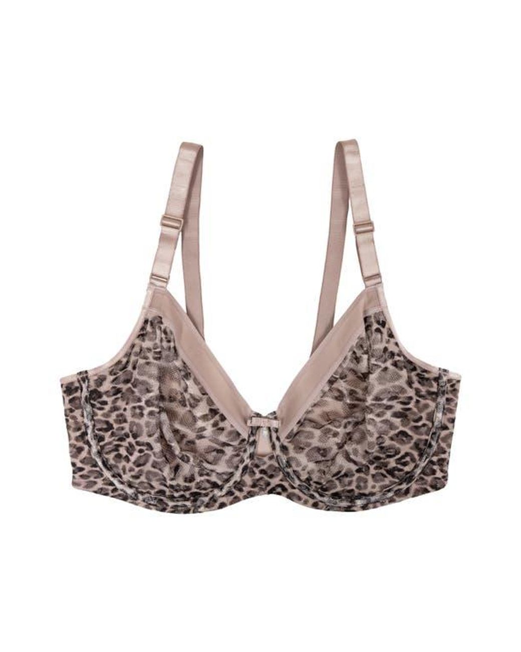 Curvy Couture No-Show Lace Underwire Unlined Bra in Brown | Lyst