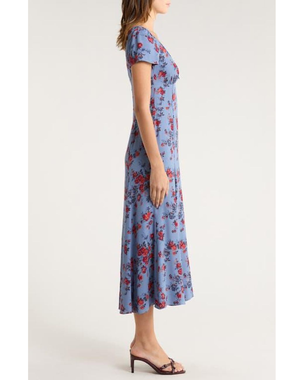 reformation afton short-sleeve a-line midi dress Reformation Afton Short-Sleeve A-Line Midi Dress