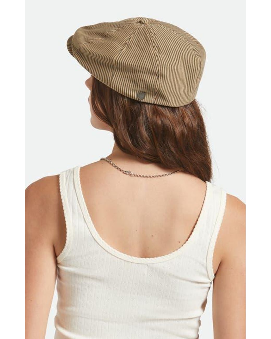 Brixton Natural Brood Stripe Driving Cap