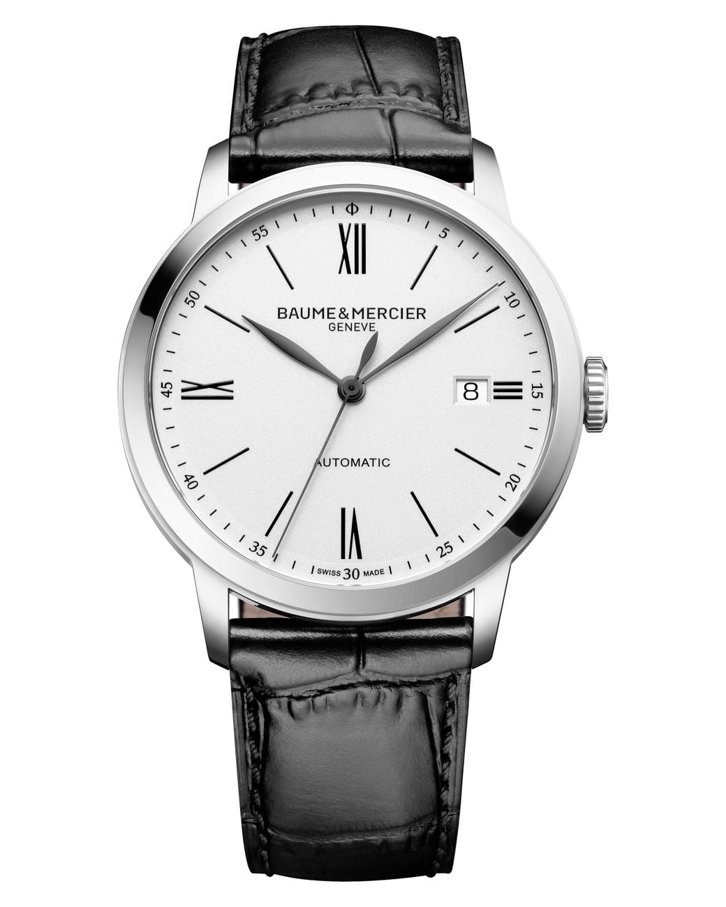 Baume & Mercier Metallic Classima Automatic Leather Strap Watch, 40Mm for men
