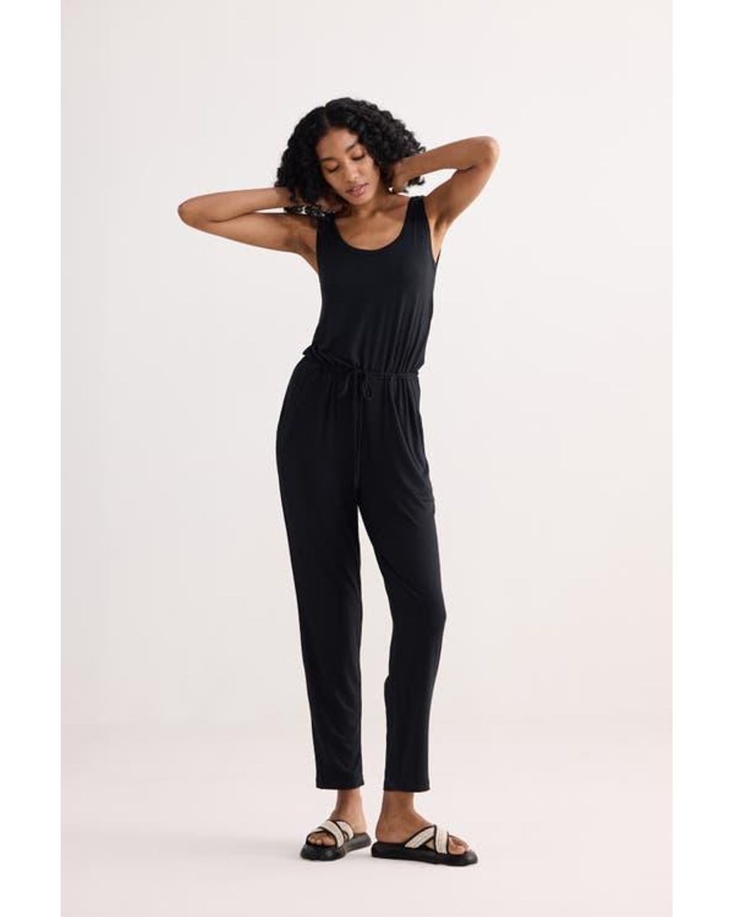 REISTOR Blue Relaxed Drawstring Jumpsuit