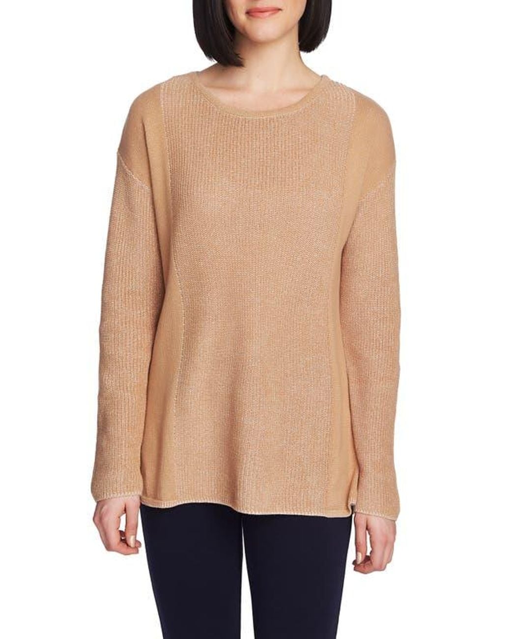 Chaus Natural Mixed Gauge Pullover Sweater