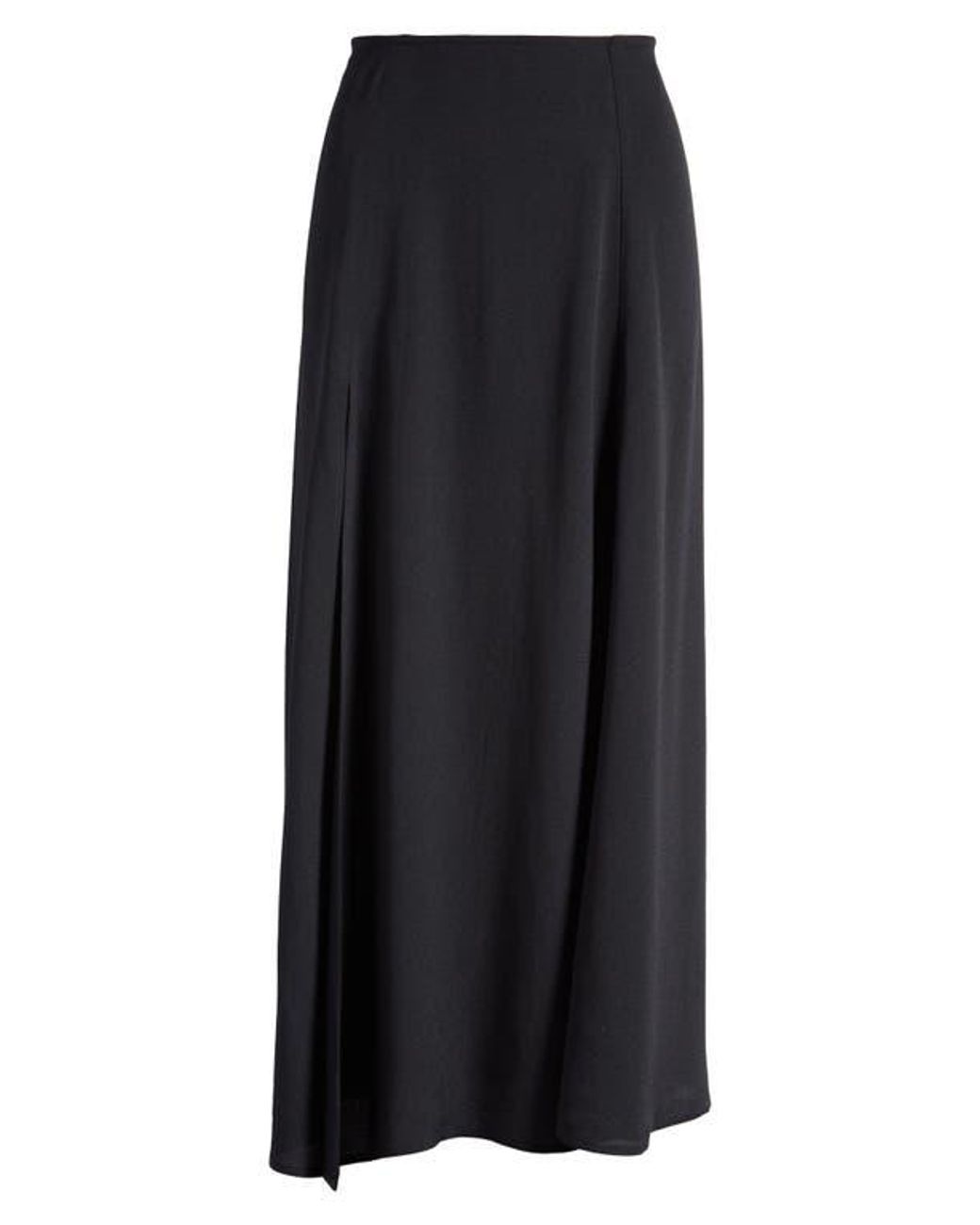 Reformation Zoe Side Slit Midi Skirt in Black | Lyst 
