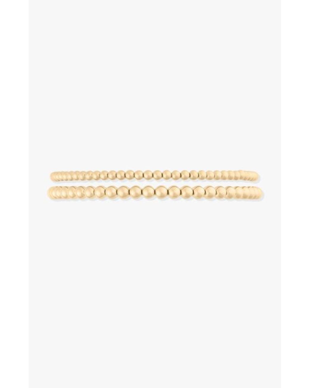 Cuffed By Nano Natural 14K Filled Bead Bracelet Two Stack
