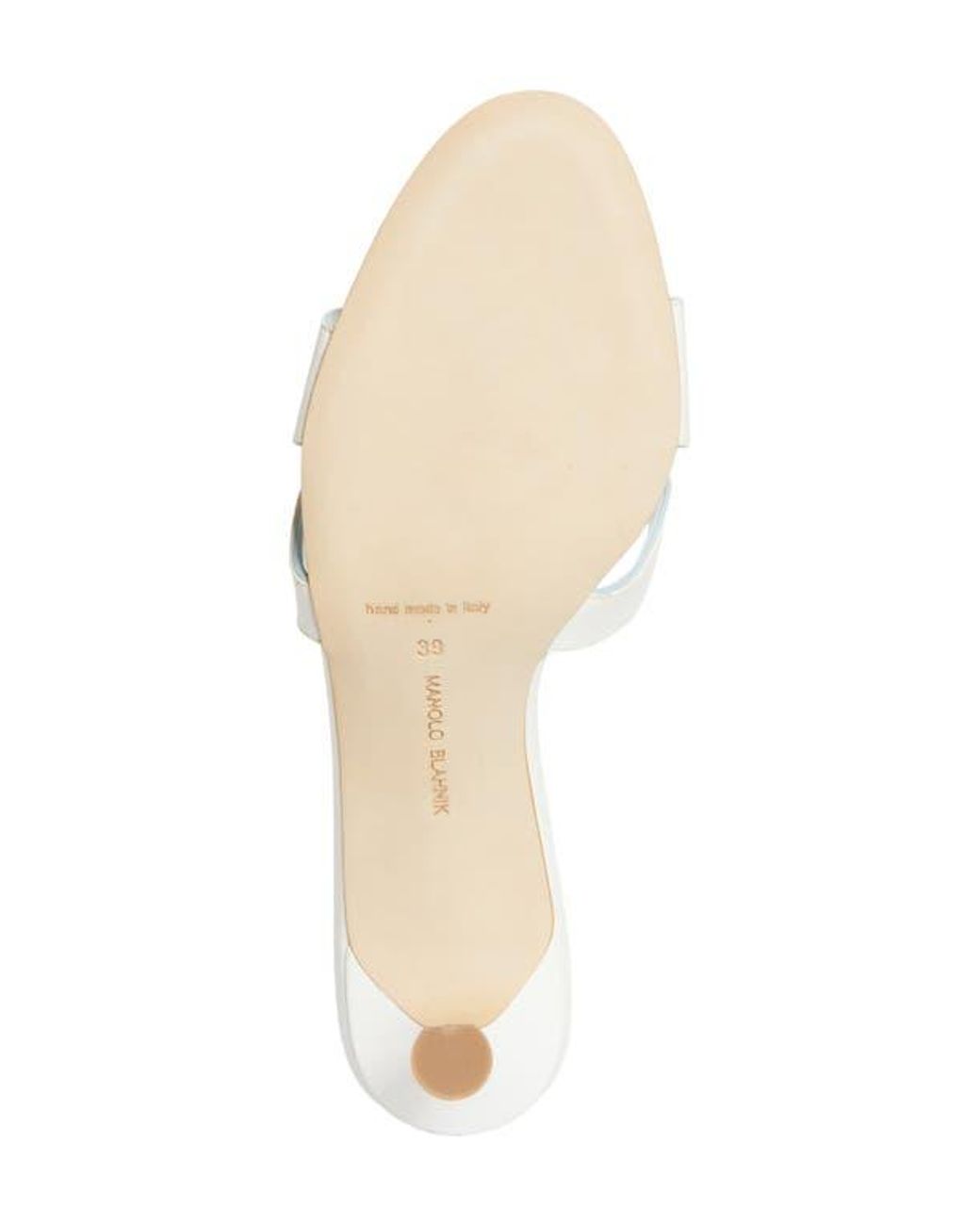 Manolo Blahnik White Haribalmu Kitten Heel Sandal