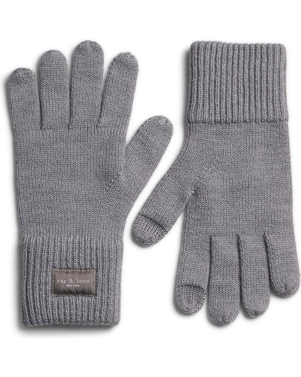 Rag & Bone Gray Blake Ribbed Gloves