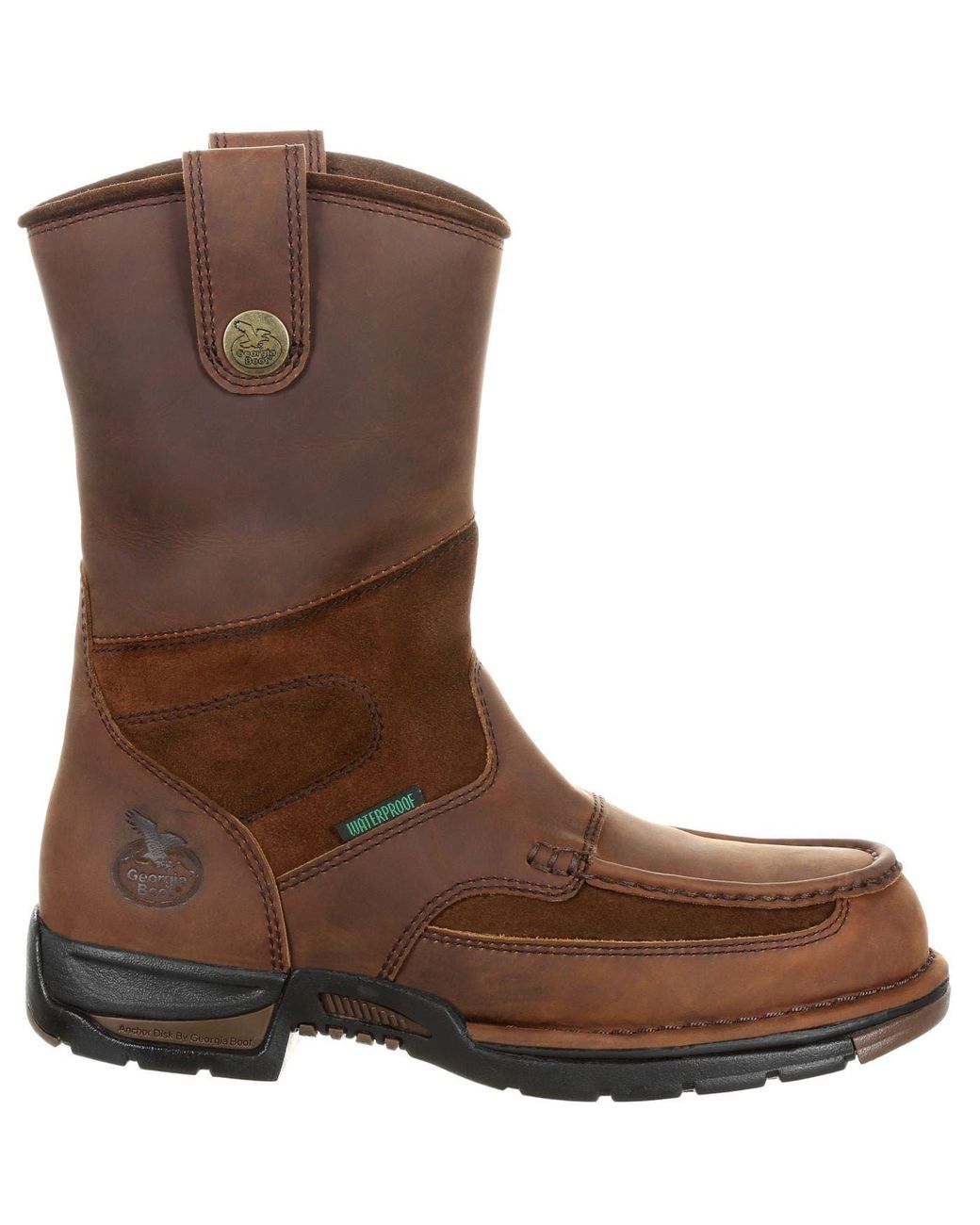 Georgia Boot Brown Waterproof Wellington Work Boot for men