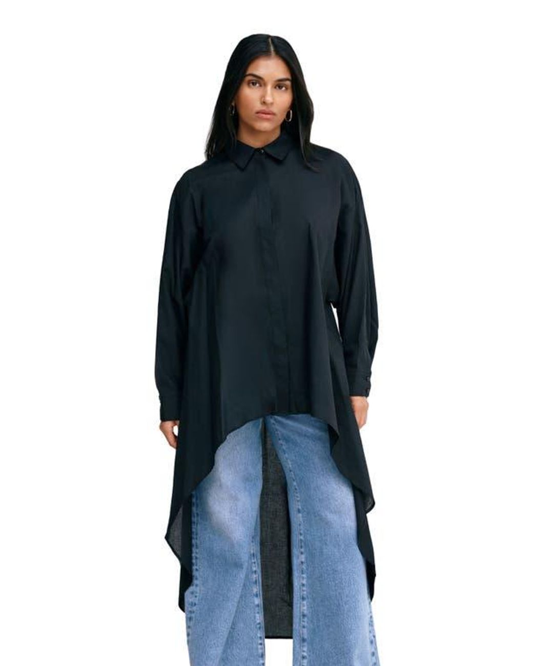 MARCELLA Blue Patchin High/Low Tunic