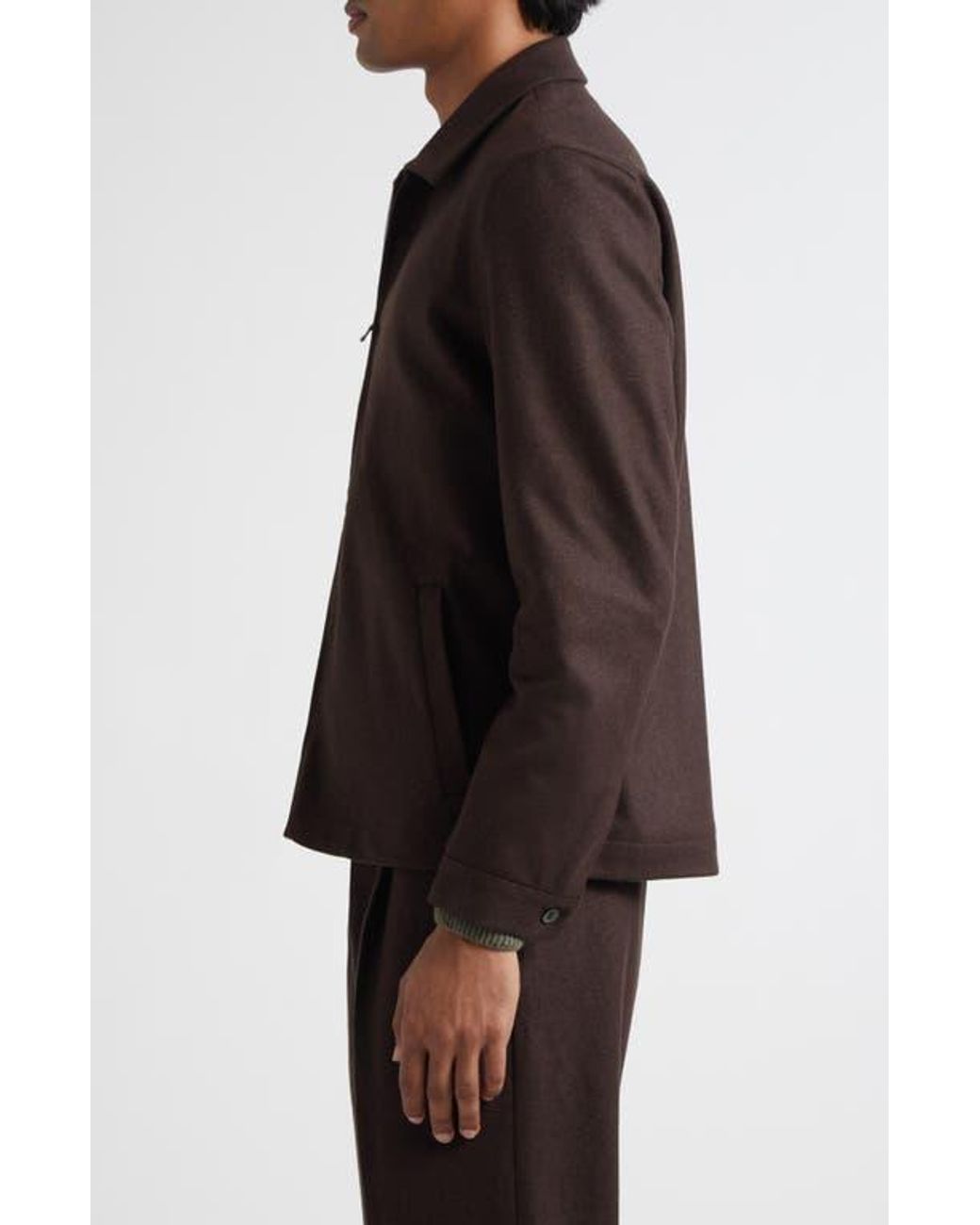 Sunspel Black Boiled Wool Zip Jacket for men