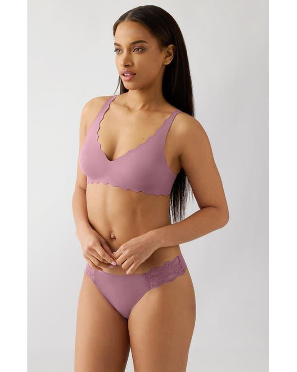 B.tempt'd Purple B.Wow'D Wireless Convertible T-Shirt Bra