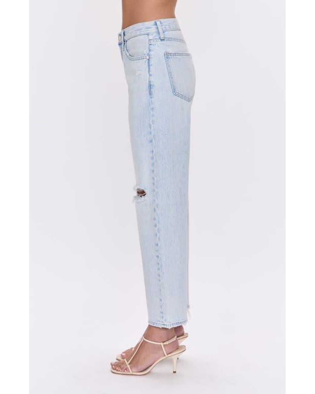 Pistola Blue Lexi Distressed Crop Barrel Jeans