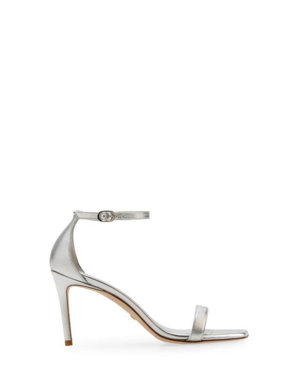 Stuart Weitzman Nunaked Curve 85 Sandal in White | Lyst