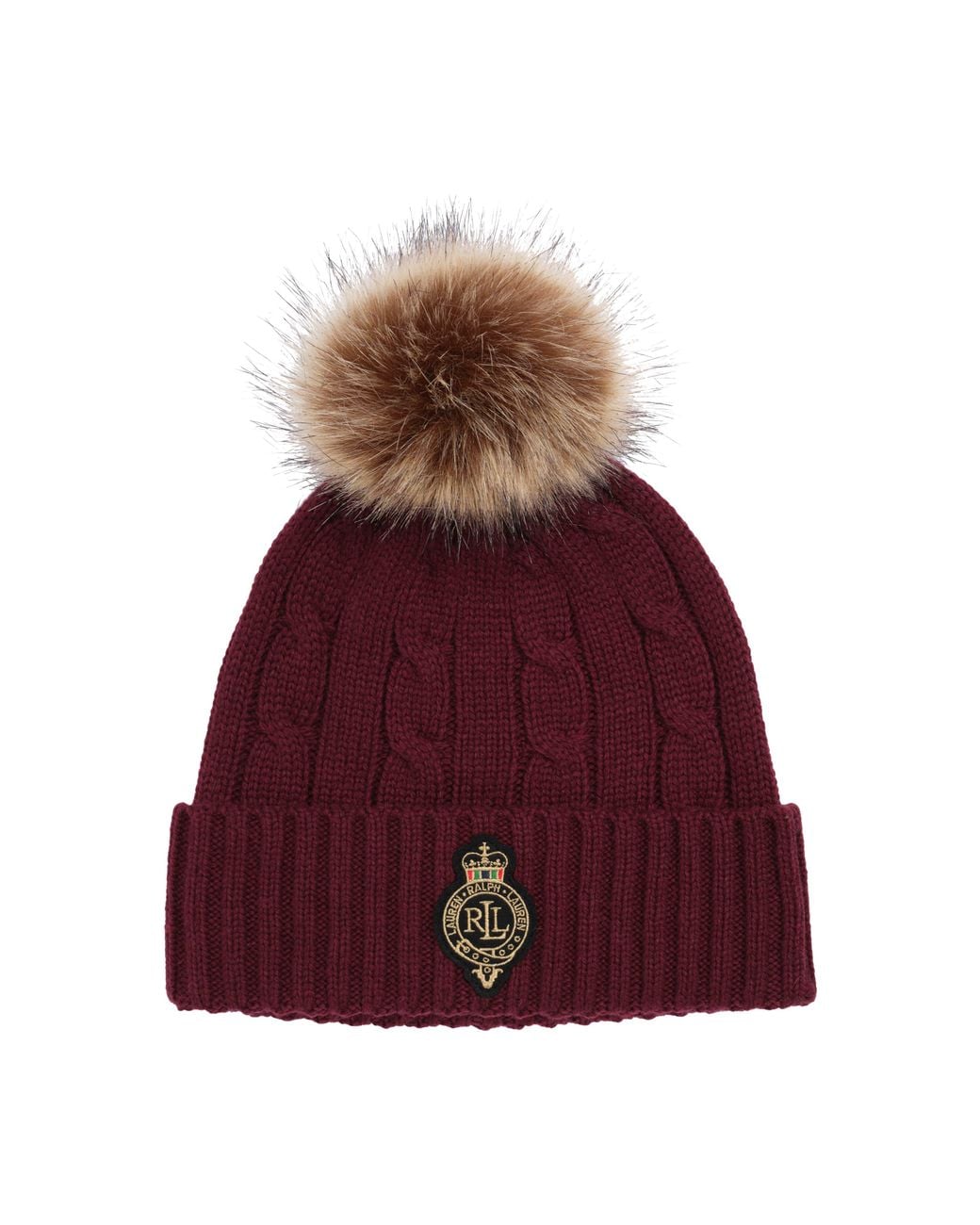 Ralph Lauren Red Cable Crest Patch Hat