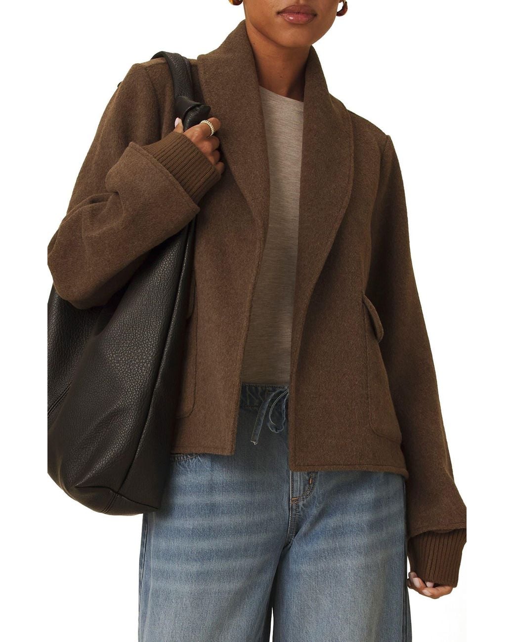 Splendid Brown Crop Icon Coat
