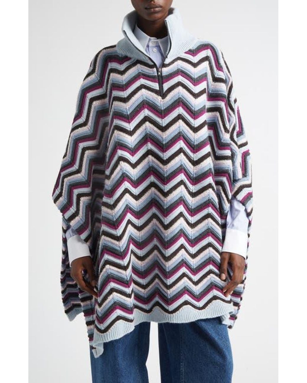 Missoni Multicolor Zigzag Sequin Poncho