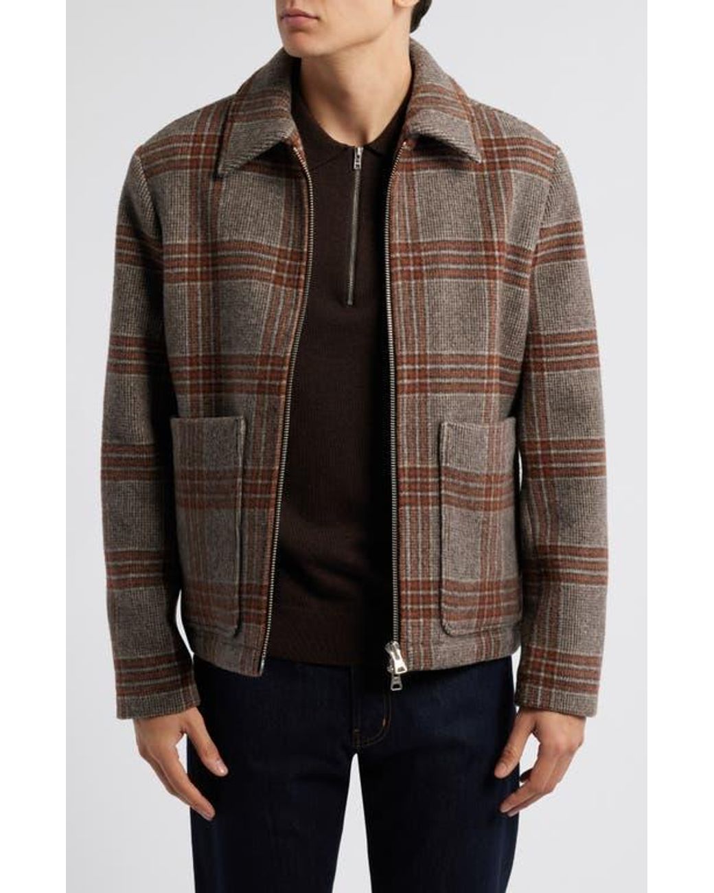 ジャケット・アウター WOOL LIKE CHECK JACKET Alexa Check Wool Blend Jacket in BLUE MULTI | White Stuff