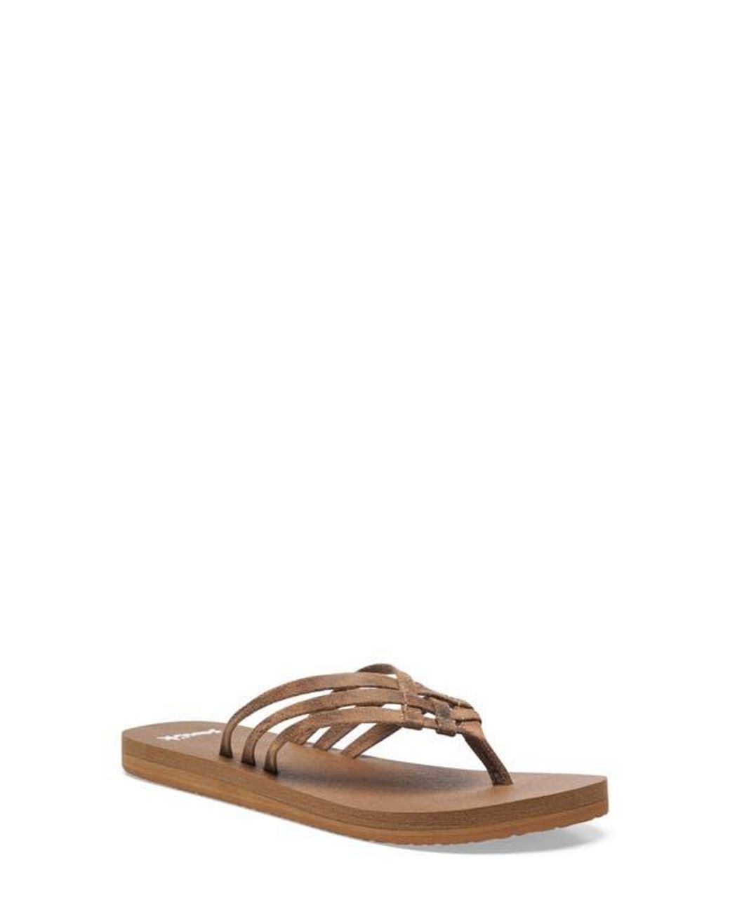 Sanuk Brown Yoga Sandy Flip Flop
