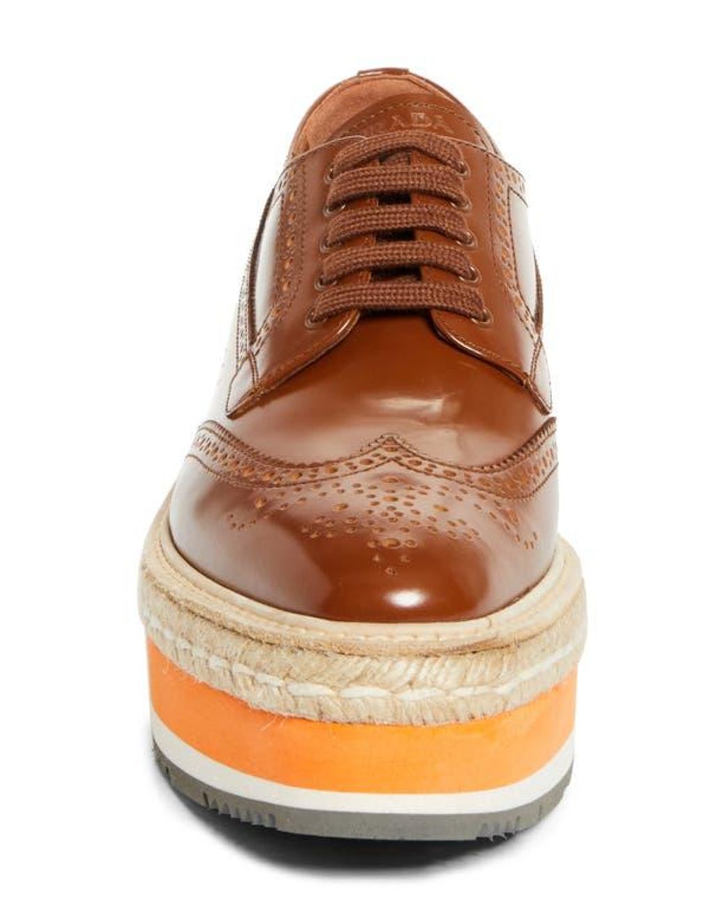 Prada Re-Edition 2011 Platform Wingtip Oxford in Brown | Lyst